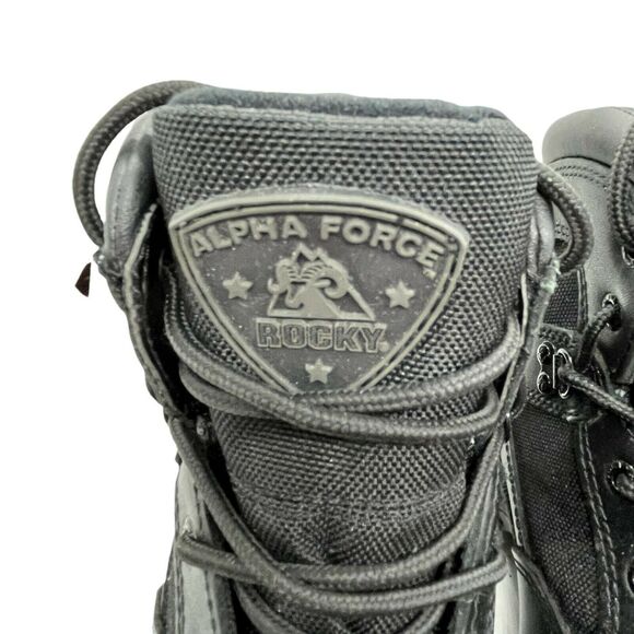 Rocky Mens Alpha Force F241318 Black Leather Lace Up Ankle Casual Work Boots 8 W - Picture 8 of 15